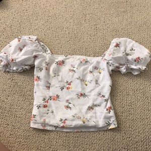 Floral Puff Sleeve Top Abercrombie & Fitch (Size XS)